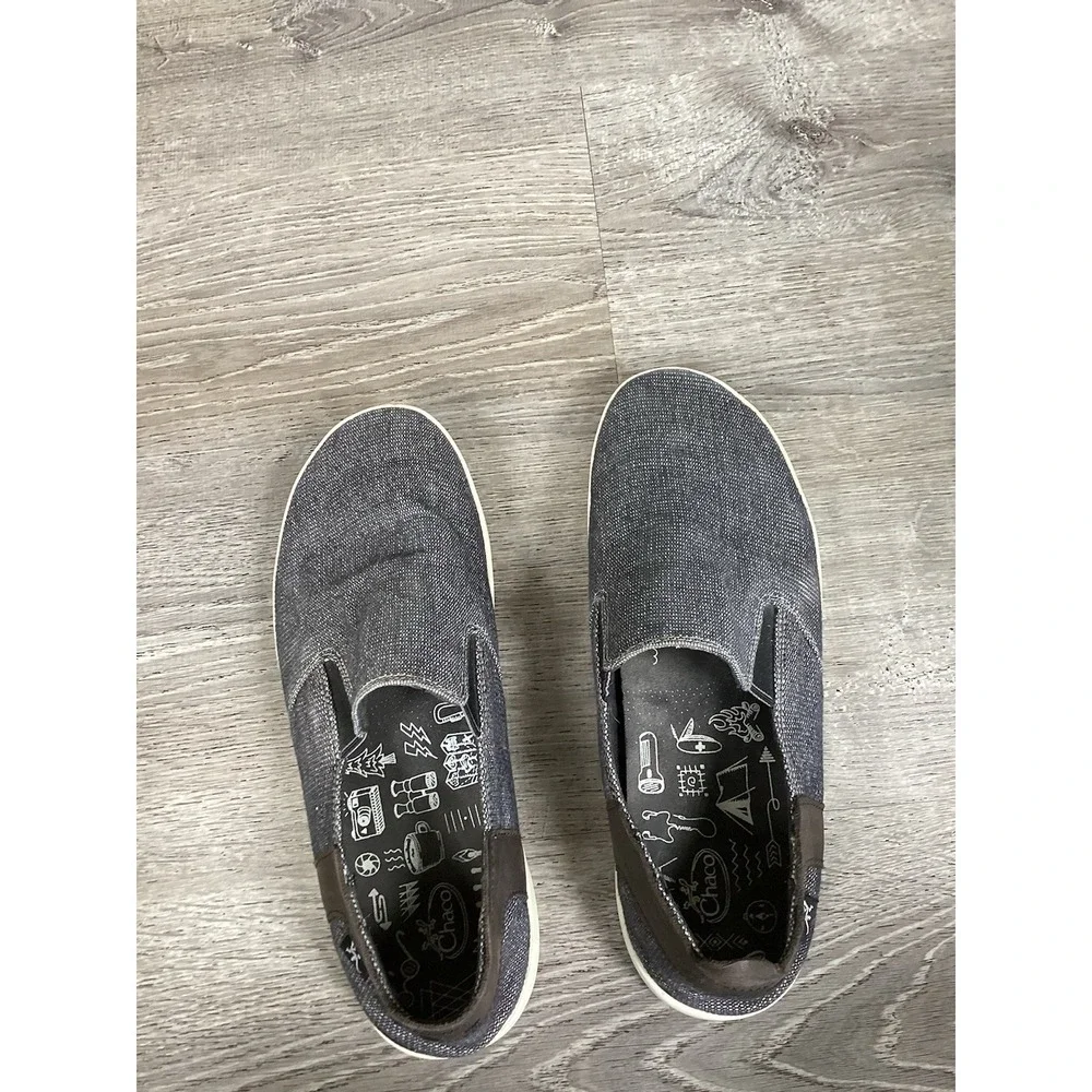 Chaco Davis Mens Size 10.5 Black Canvas Slip On Shoes Casual J106355